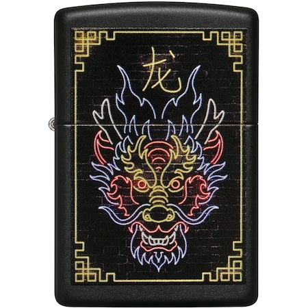 Zippo 2022 Zippo Black Matte Neon Dragon Design,  ZIP-49396